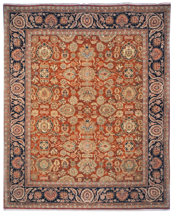 Safavieh Old World Oriental-inspired Wool Rug - Timeless Elegance For Entryways And Cozy Spaces Salmon ,Navy 100% Wool Pile Ow120a-cnr