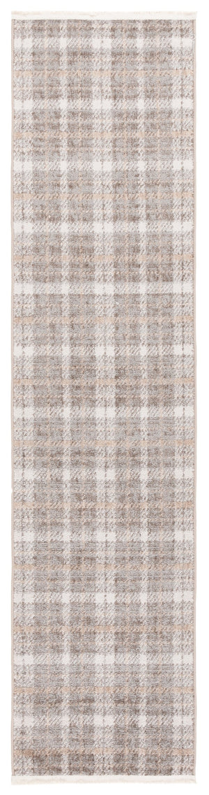 Safavieh Oxford Plaids Area Rug - Elegant Light Grey Design For Modern Living Spaces, Durable & Soft Touch Light Grey ,Grey Polyester Oxp304f-7sq