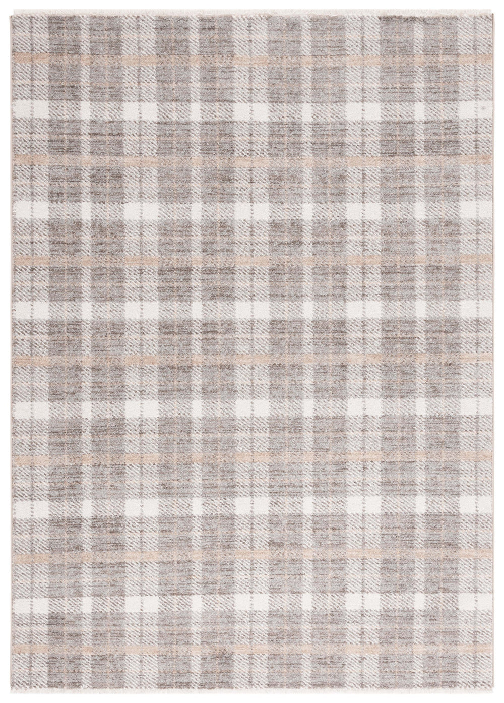 Safavieh Oxford Plaids Area Rug - Elegant Light Grey Design For Modern Living Spaces, Durable & Soft Touch Light Grey ,Grey Polyester Oxp304f-7sq