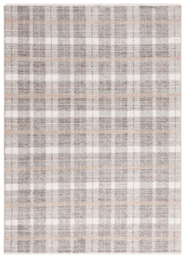 Safavieh Oxford Plaids Area Rug - Elegant Light Grey Design For Modern Living Spaces, Durable & Soft Touch Light Grey ,Grey Polyester Oxp304f-7sq