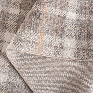 Safavieh Oxford Plaids Tonal Grey Power Loomed Polyester Area Rug for Farmhouse Living Rooms Light Grey / Grey OXP304F-6