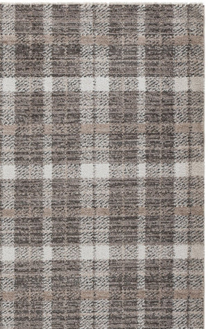 Safavieh Oxford Plaids Tonal Grey Power Loomed Polyester Area Rug for Farmhouse Living Rooms Light Grey / Grey OXP304F-6