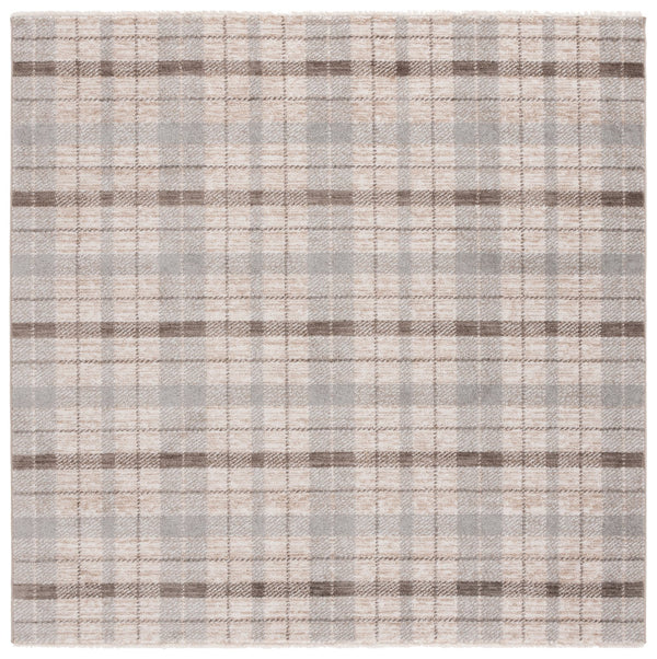Safavieh Oxford Plaids Area Rug - Elegant Light Grey Design For Modern Living Spaces, Durable & Soft Touch Light Grey ,Grey Polyester Oxp304f-7sq