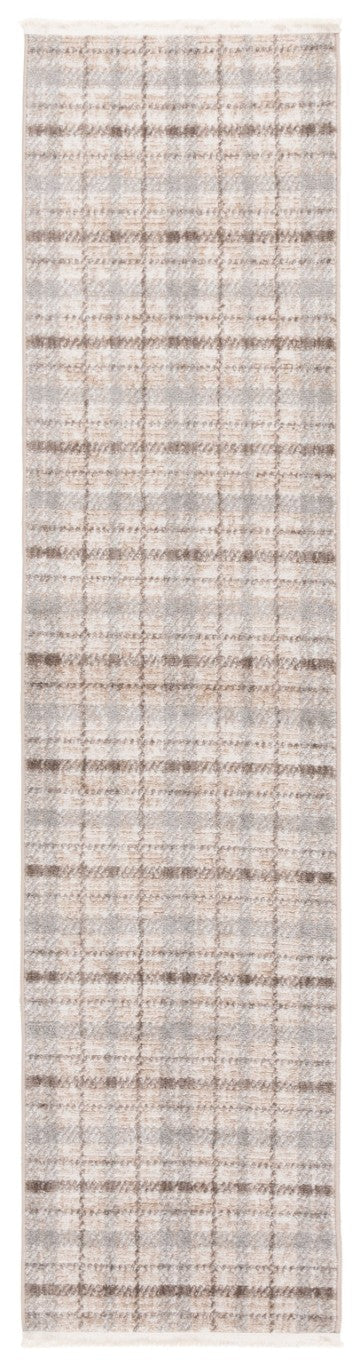 Safavieh Oxford Plaids Power Loomed Polyester Runner Rug for Entryways in Tonal Grey Grey / Beige 2' x 6' OXP304G-26