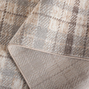 Safavieh Oxford Plaids Tonal Grey Power Loomed Polyester Area Rug for Farmhouse Living Rooms Grey / Beige OXP304G-6