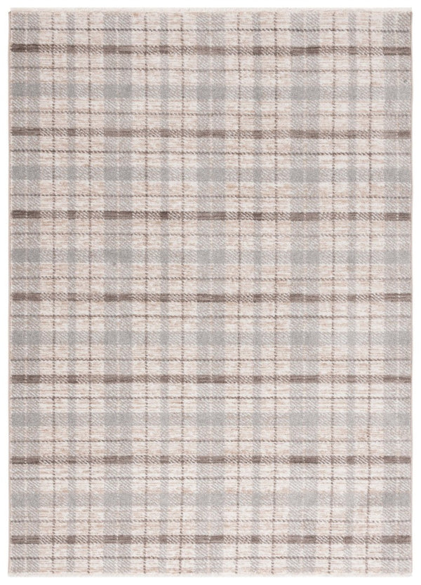 Safavieh Oxford Plaids Tonal Grey Power Loomed Polyester Area Rug for Farmhouse Living Rooms Grey / Beige OXP304G-6