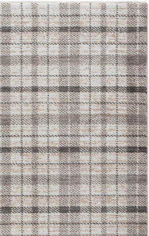 Safavieh Oxford Plaids Tonal Grey Power Loomed Polyester Area Rug for Farmhouse Living Rooms Grey / Beige OXP304G-6