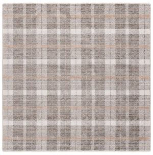 Safavieh Oxford Plaids Area Rug - Elegant Light Grey Design For Modern Living Spaces, Durable & Soft Touch Grey ,Beige Polyester Oxp304g-7sq