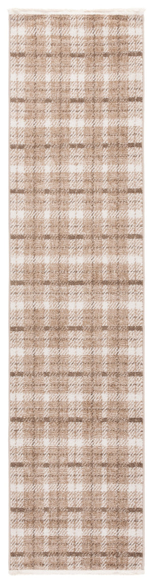 Safavieh Oxford Plaids Area Rug - Elegant Light Grey Design For Modern Living Spaces, Durable & Soft Touch Beige ,Brown Polyester Oxp304t-28