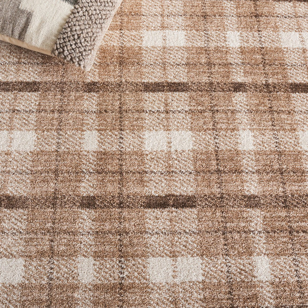 Safavieh Oxford Plaids Area Rug - Elegant Light Grey Design For Modern Living Spaces, Durable & Soft Touch Beige ,Brown Polyester Oxp304t-28