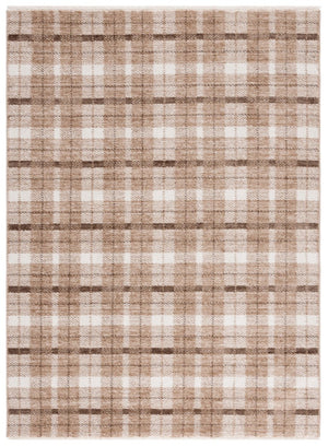 Safavieh Oxford Plaids Tonal Grey Power Loomed Polyester Area Rug for Farmhouse Living Rooms Beige / Brown OXP304T-6