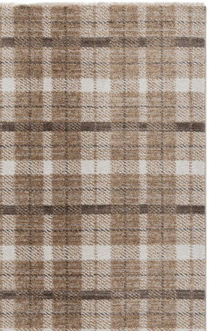 Safavieh Oxford Plaids Tonal Grey Power Loomed Polyester Area Rug for Farmhouse Living Rooms Beige / Brown OXP304T-6