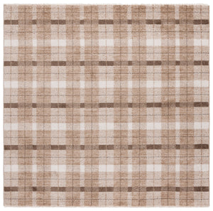Safavieh Oxford Plaids Area Rug - Elegant Light Grey Design For Modern Living Spaces, Durable & Soft Touch Beige ,Brown Polyester Oxp304t-28