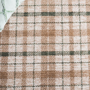 Safavieh Oxford Plaids Power Loomed Polyester Runner Rug for Entryways in Tonal Grey Beige / Green 2' x 10' OXP304Y-210