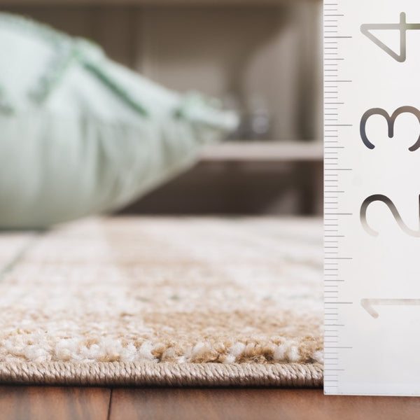 Safavieh Oxford Plaids Power Loomed Polyester Runner Rug for Entryways in Tonal Grey Beige / Green 2' x 6' OXP304Y-26