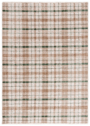 Safavieh Oxford Plaids Area Rug - Elegant Light Grey Design For Modern Living Spaces, Durable & Soft Touch Beige ,Green Polyester Oxp304y-4