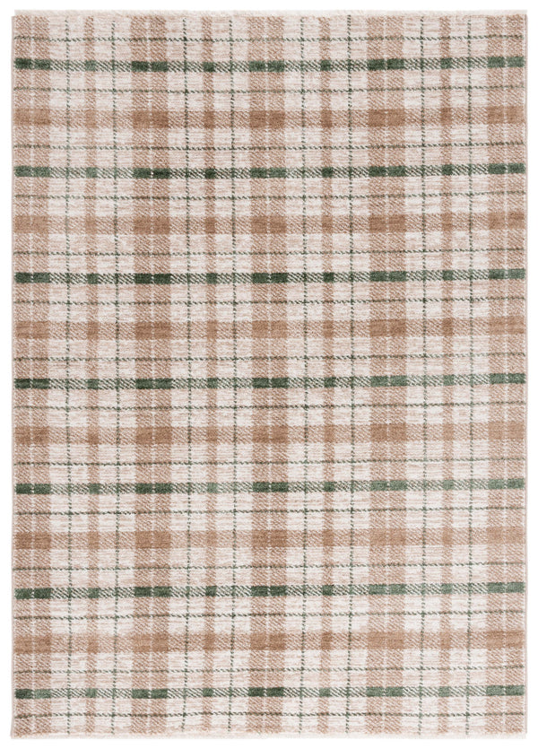 Safavieh Oxford Plaids Area Rug - Elegant Light Grey Design For Modern Living Spaces, Durable & Soft Touch Beige ,Green Polyester Oxp304y-4