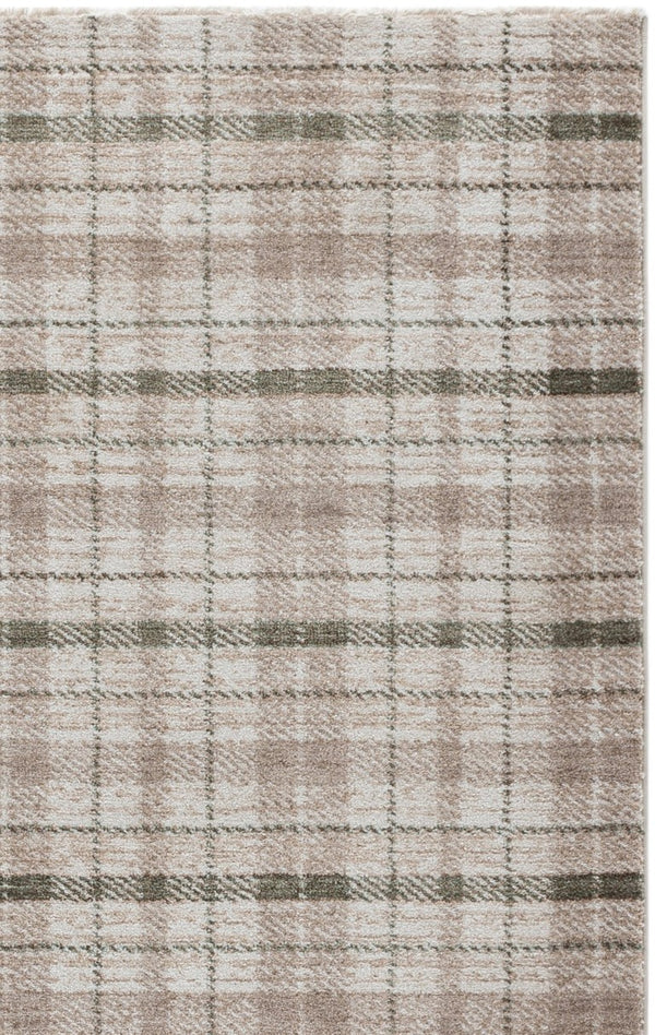 Safavieh Oxford Plaids Tonal Grey Power Loomed Polyester Area Rug for Farmhouse Living Rooms Beige / Green OXP304Y-6