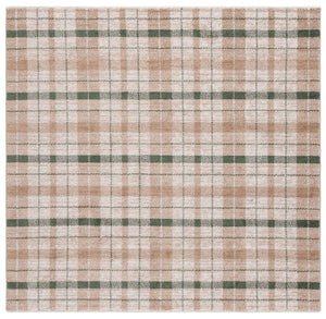 Safavieh Oxford Plaids Area Rug - Elegant Light Grey Design For Modern Living Spaces, Durable & Soft Touch Beige ,Green Polyester Oxp304y-4