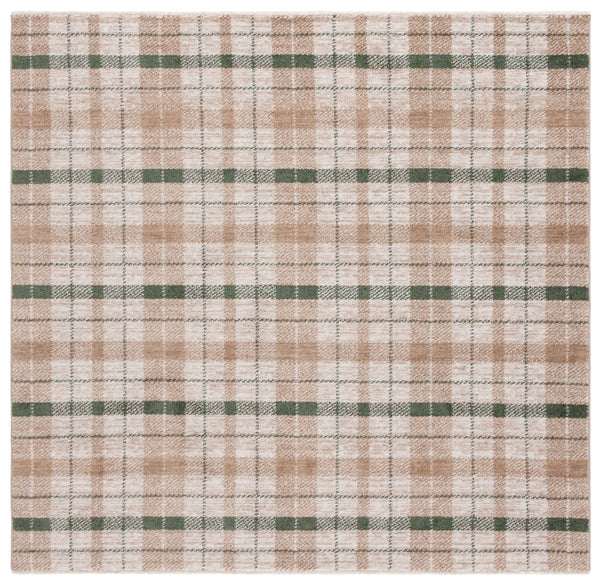 Safavieh Oxford Plaids Area Rug - Elegant Light Grey Design For Modern Living Spaces, Durable & Soft Touch Beige ,Green Polyester Oxp304y-4