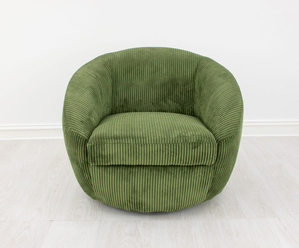 Zeugma Olivia Swivel Chair In Soft Green Velvet - Stylish Tufted Design With Comfortable Foam Padding   Nc1382, Olive Green