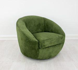 Zeugma Olivia Swivel Chair In Soft Green Velvet - Stylish Tufted Design With Comfortable Foam Padding   Nc1382, Olive Green