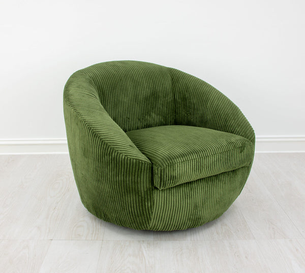 Zeugma Olivia Swivel Chair In Soft Green Velvet - Stylish Tufted Design With Comfortable Foam Padding   Nc1382, Olive Green