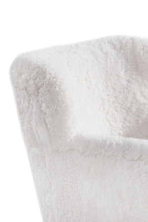 Olivia + Quinn Orleans Swivel Chair In Luxurious Shearling - Chic Small-scale Leather Seating For Timeless Style Shearling Leather,Foam,Wood 8007w_Shearling