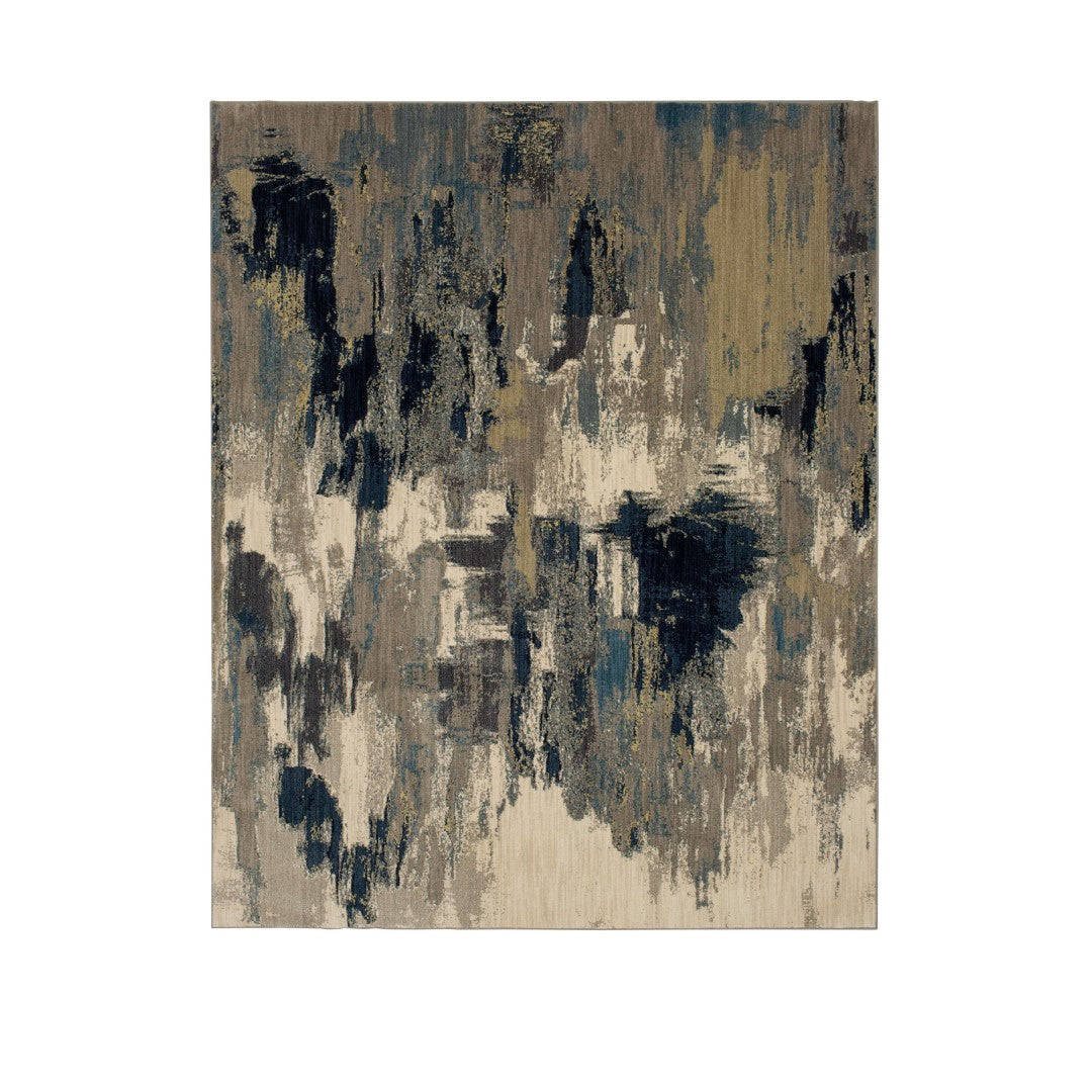 Orphic Area Rug - Plush Abstract Design in Beige, Grey & Taupe, Durabl