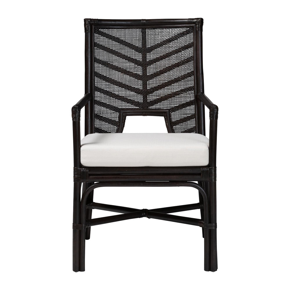 Baxton Studio Bali & Pari Oscar Handwoven Rattan Dining Chair with Cushion for Coastal Boho Decor Oscar-Rattan/Coffee Bean-Cushion-DC