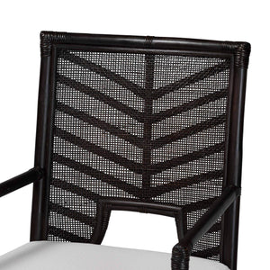 Bali & Pari Oscar Handwoven Rattan Dining Chair with Cushion for Coastal Boho Decor