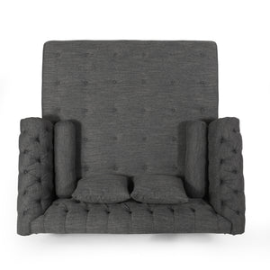 Christopher Knight Home® - Loveseat Double Chaise Lounge – Timeless Charcoal Upholstery, Elegant Design, And Ultimate Comfort Retreat