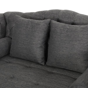 Christopher Knight Home® - Loveseat Double Chaise Lounge – Timeless Charcoal Upholstery, Elegant Design, And Ultimate Comfort Retreat