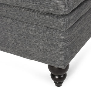 Christopher Knight Home® - Loveseat Double Chaise Lounge – Timeless Charcoal Upholstery, Elegant Design, And Ultimate Comfort Retreat