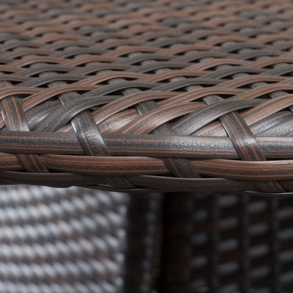 Christopher Knight Home® - Corsica Round Wicker Dining Table 48" Brown – Weather-Resistant Pe Wicker, Powder-Coated Iron Frame, Durable Outdoor Centerpiece
