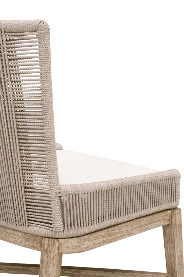 Essentials For Living Overlay Dining Chair Set Of 2 - Elegant Mahogany Base & Handwoven Oyster Rope For Chic Dining Spaces Oyster Twist Rope,Livesmart Peyton,Pearl,Natural Gray Mahogany Solid Mahogany Wood,Aluminum 6859.Oys/Lpprl/Ng