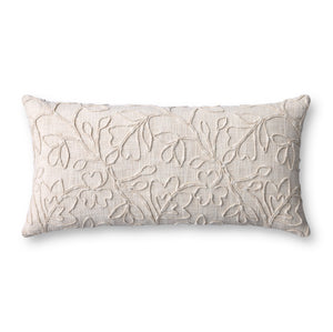 Loloi PLL0127 Machine Embroidered Transitional Pillow Natural 100% Cotton P098PLL0127NA00PI13