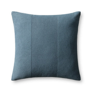 Loloi PLL0170 Hand Knitted Solid Pillow Blue 100% Cotton DSETPLL0170BB00PIL3