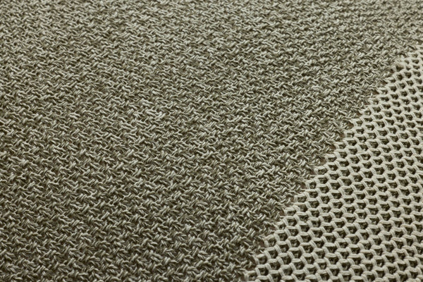 Loloi PLL0170 Hand Knitted Solid Pillow Ivory ,Green 100% Cotton DSETPLL0170IVGRPIL3