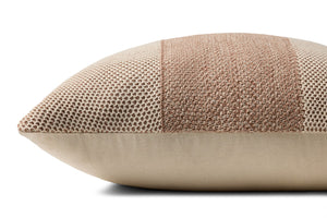 Loloi PLL0170 Hand Knitted Solid Pillow Ivory ,Spice 100% Cotton P098PLL0170IVSQPIL3