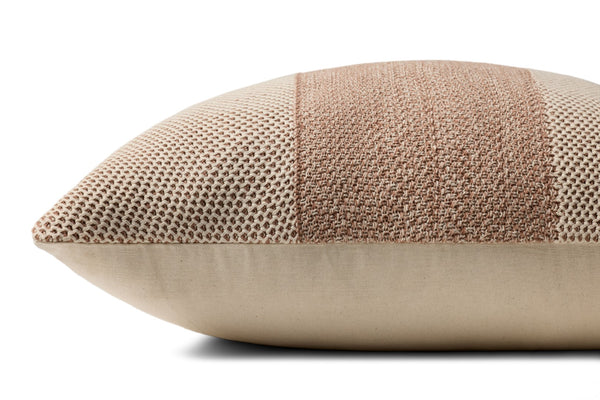 Loloi PLL0170 Hand Knitted Solid Pillow Ivory ,Spice 100% Cotton P098PLL0170IVSQPIL3