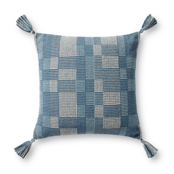 Loloi PLL0174 Machine Woven Transitional Pillow Blue 100% Cotton P098PLL0174BB00PIL2