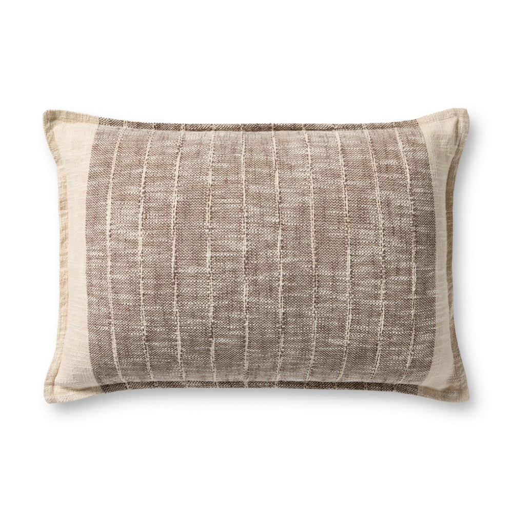Loloi PLL0183 Machine Woven Transitional Pillow Brown ,Ivory 100% Cotton PSETPLL0183BRIVPI15