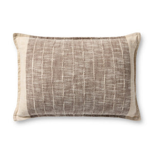 Loloi PLL0183 Machine Woven Transitional Pillow Brown ,Ivory 100% Cotton PSETPLL0183BRIVPI15