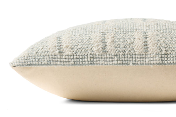 Loloi PLL0185 Hand_Woven Transitional Pillow Ivory ,Blue 100% Cotton P098PLL0185IVBBPIL1