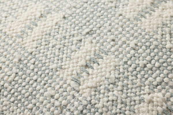 Loloi PLL0185 Hand Woven Transitional Pillow Ivory ,Blue 100% Cotton DSETPLL0185IVBBPIL1