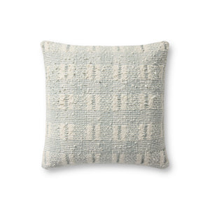 Loloi PLL0185 Hand_Woven Transitional Pillow Ivory ,Blue 100% Cotton P098PLL0185IVBBPIL1