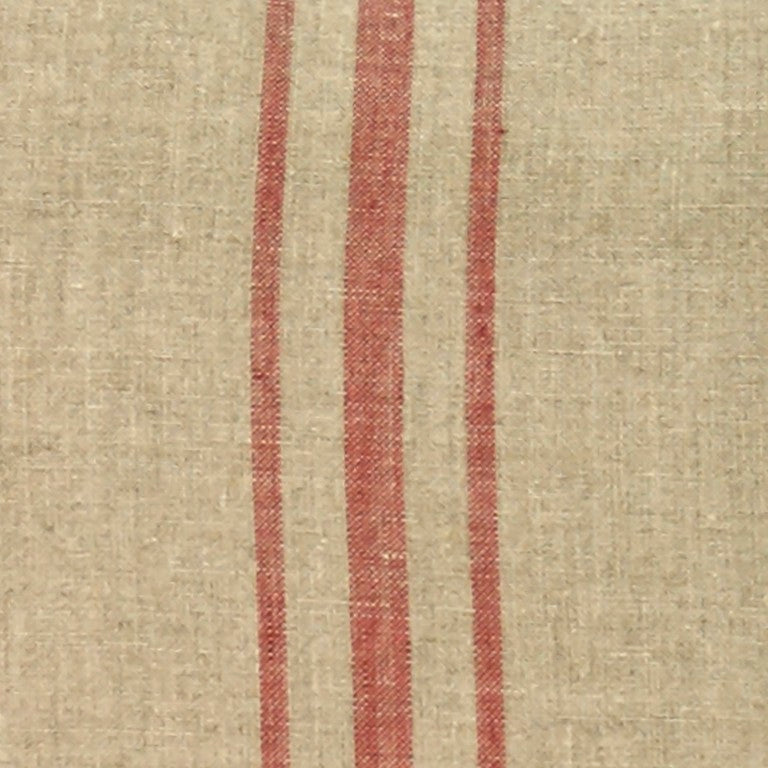 Zentique 20" Khaki Linen Decorative Pillow with Bold Center Red Stripe — Modern Contrast for Neutral Décor P11 #4