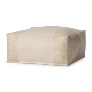 Loloi LPF0041 Machine Woven Traditional Pouf Ivory Polyester | Cotton P143LPF0041IV00PF36