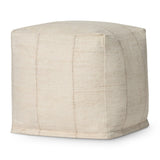 LPF0043 Striped Machine Woven Global Pouf - Versatile Ottoman or Extra Seating for Stylish Spaces